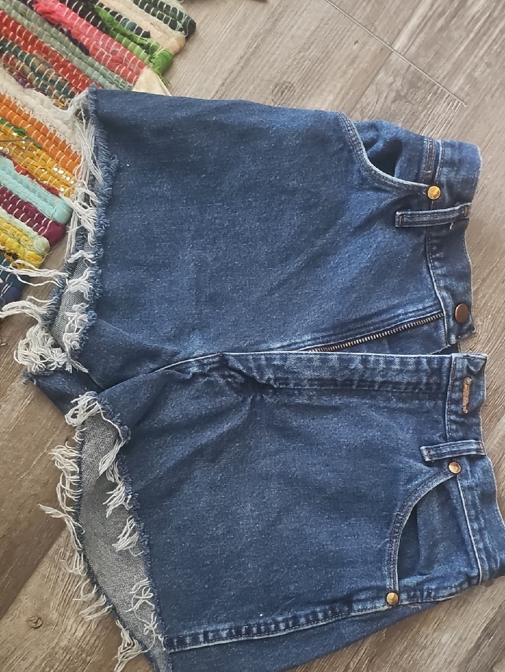 Wrangler Dark Blue Denim Cutoff Jean Shorts